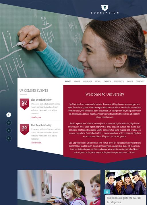 Готовый сайт для техникума или института Educational