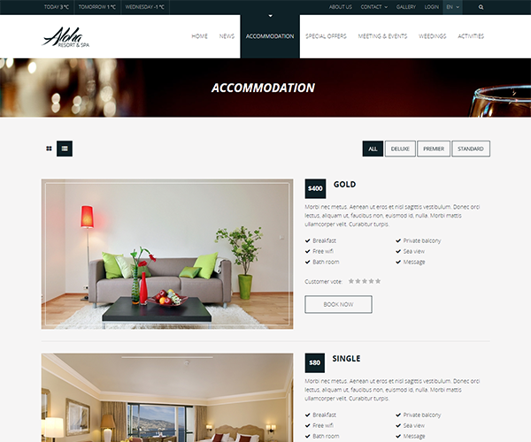 Сайт для отеля и гостиницы под ключ Aloha — онлайн‑бронирование | Аплайк