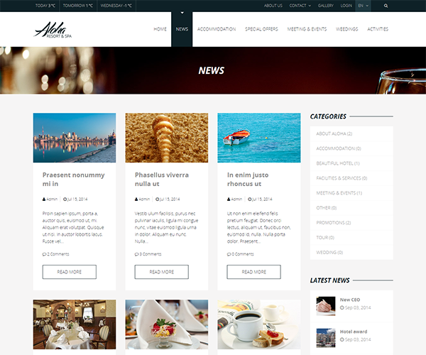 Сайт для отеля и гостиницы под ключ Aloha — онлайн‑бронирование | Аплайк