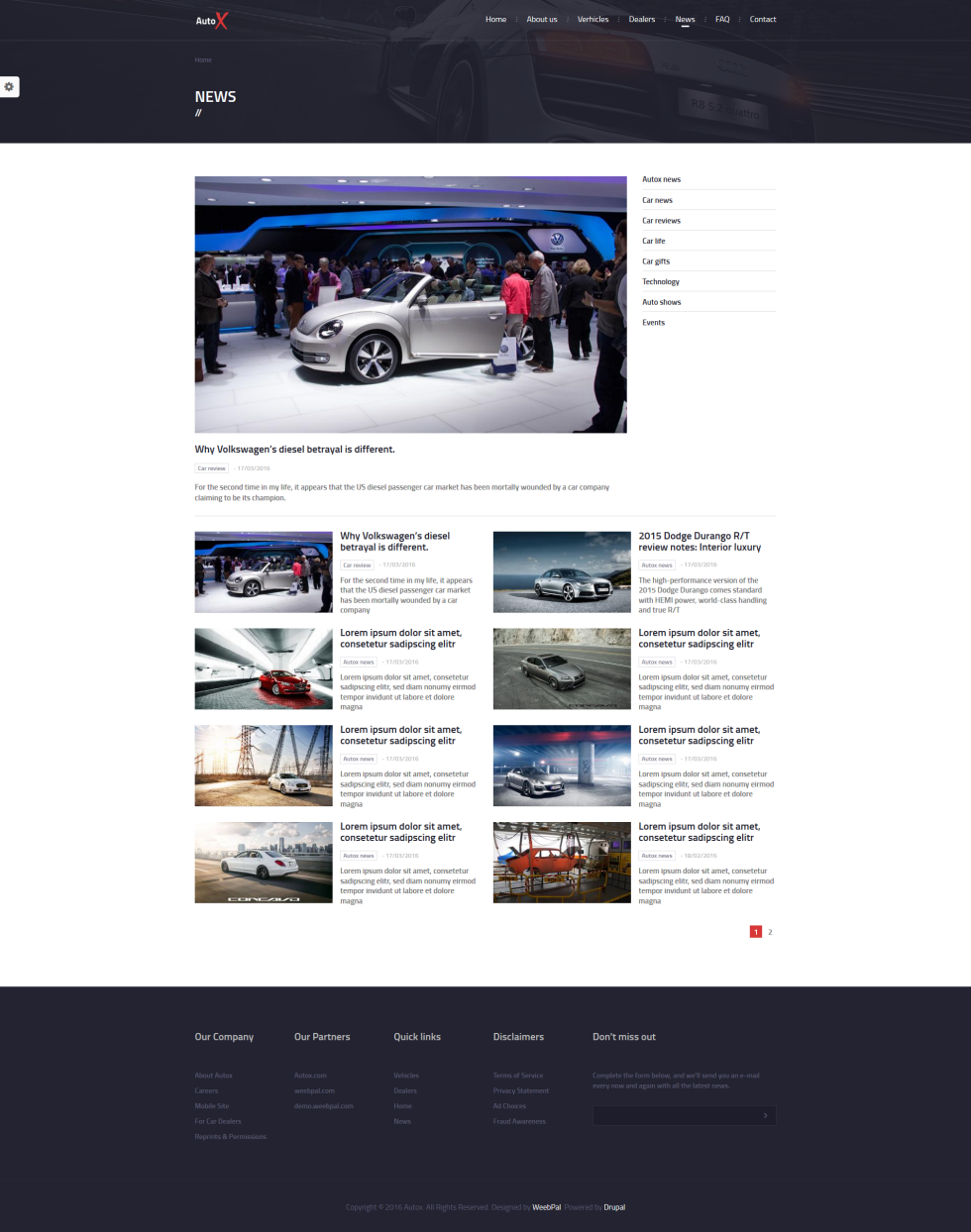 Сайт автосалона и автосервиса под ключ AutoX — каталог авто на Drupal | Аплайк