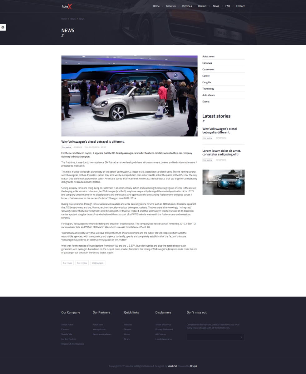 Сайт автосалона и автосервиса под ключ AutoX — каталог авто на Drupal | Аплайк