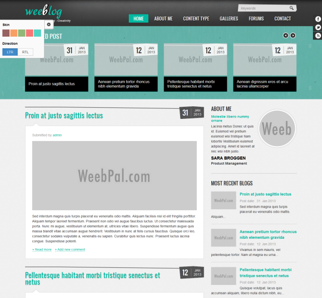 Сайт для блога Personal Blog под ключ — статьи, комментарии и форум | Аплайк