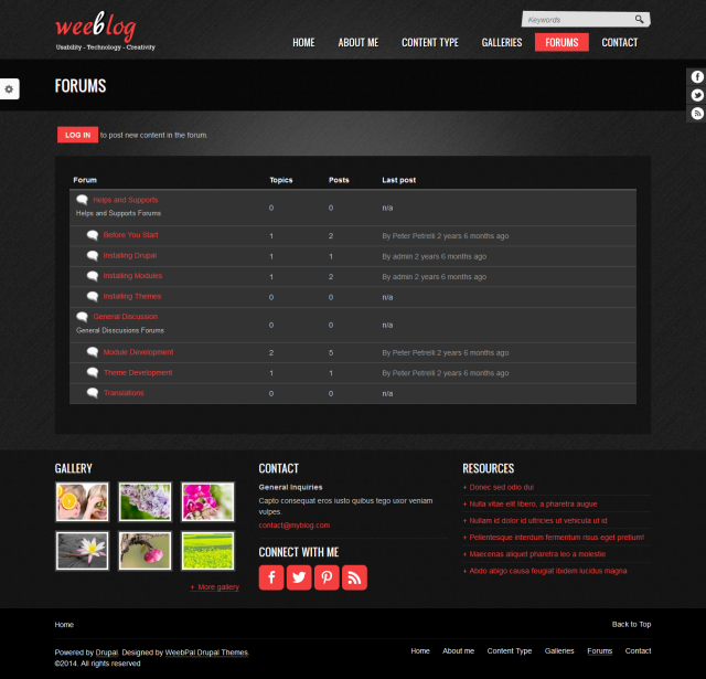 Сайт для блога Personal Blog под ключ — статьи, комментарии и форум | Аплайк