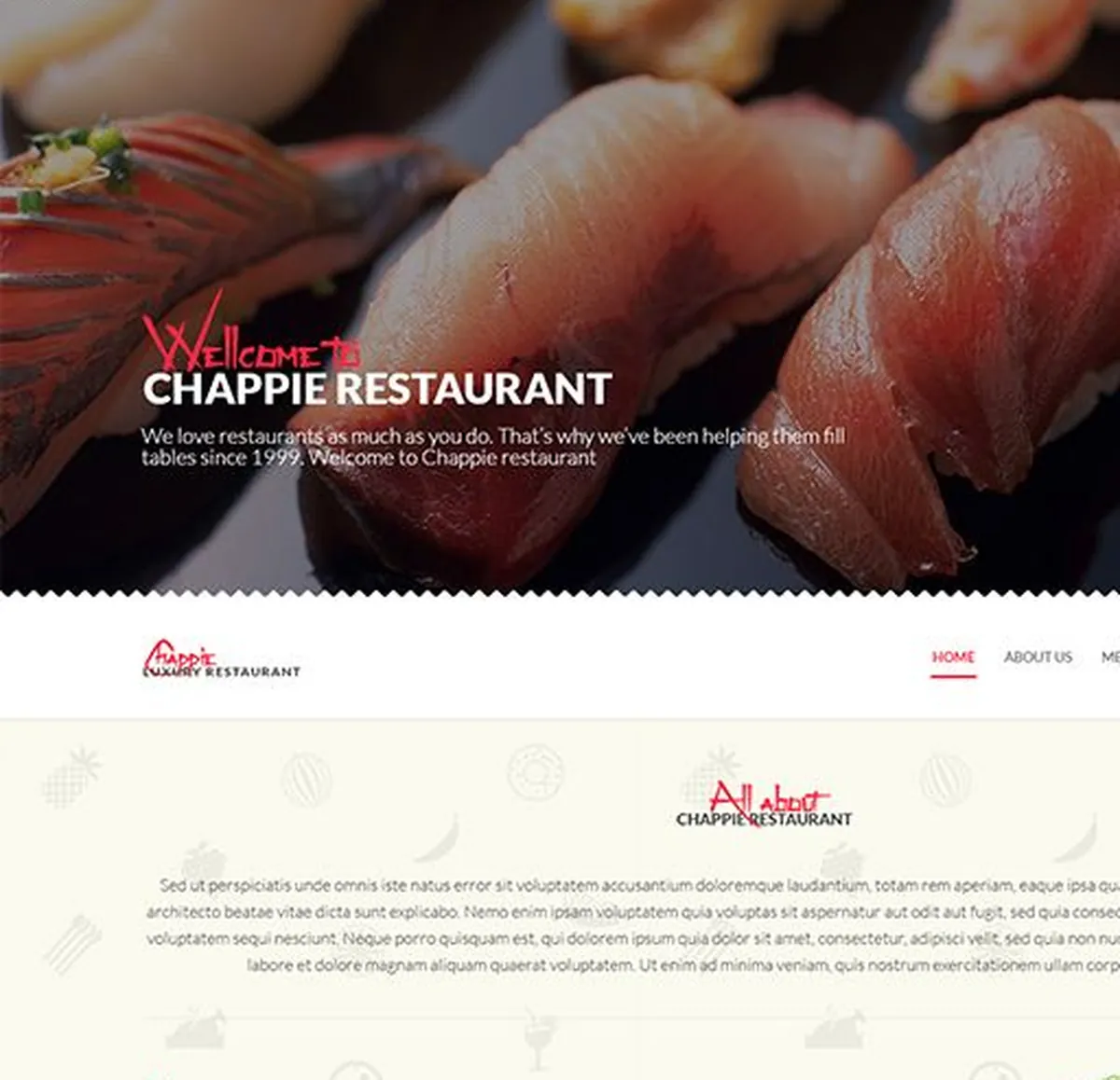 Сайт суши‑бара под ключ Chappie Sushi Bar — онлайн‑меню и бронирование | Аплайк