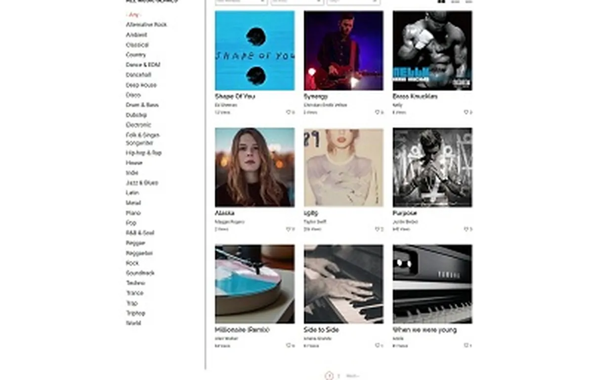 Сайт для музыканта и группы под ключ Electro Sound — аудиоплеер и медиа | Аплайк