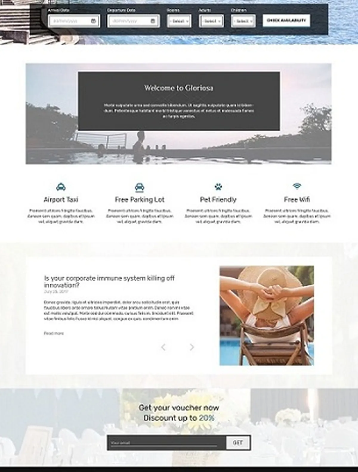Сайт отеля под ключ Gloriosa — бронирование, номера, SPA на Drupal | Аплайк