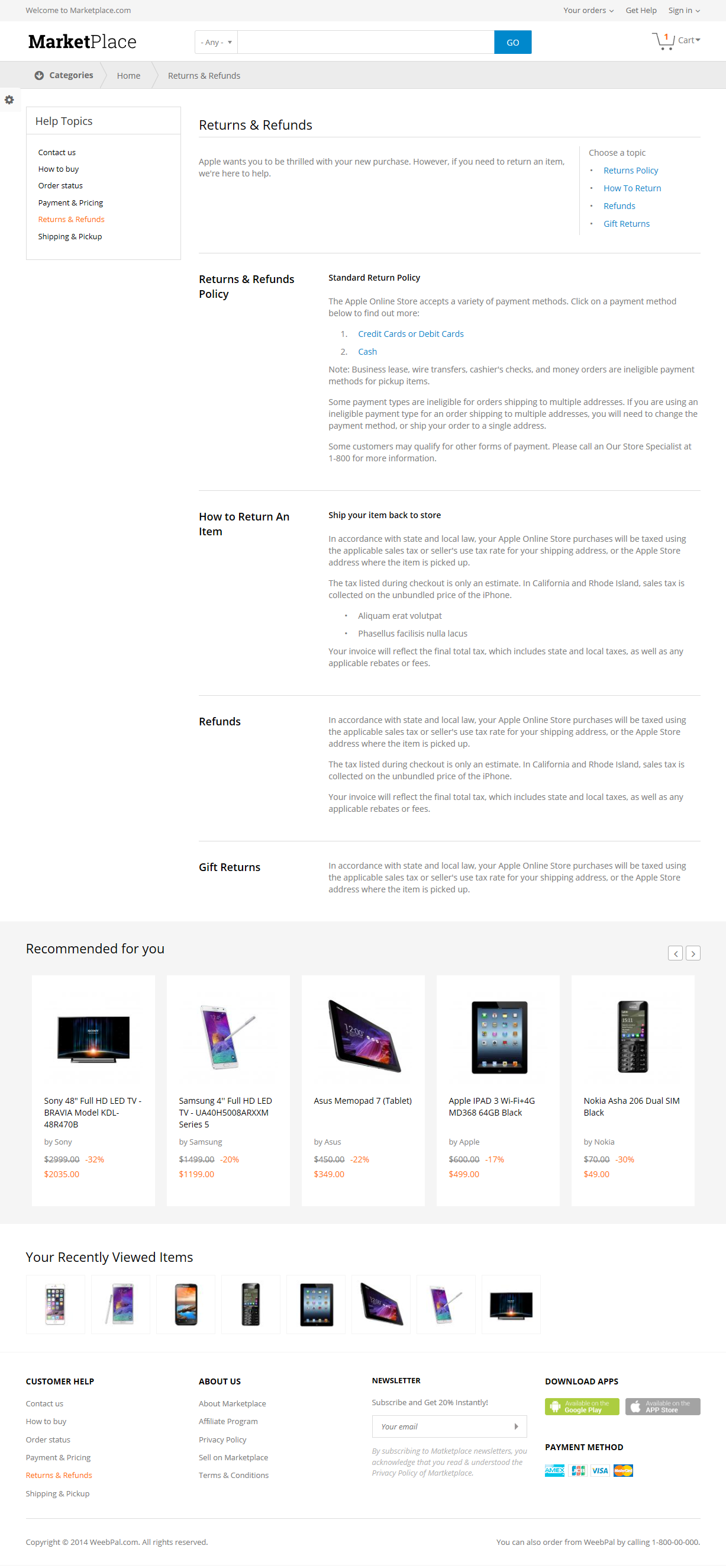 Интернет-магазин бытовой техники Marketplace под ключ — каталог и фильтры | Аплайк