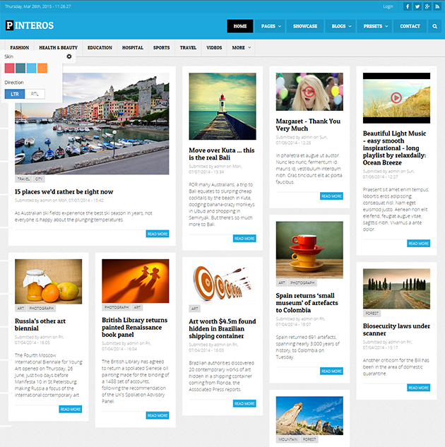 Новостной портал Pinteros под ключ — категории, медиа и опросы | Аплайк