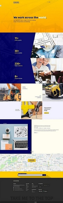 Готовый сайт строительной компании Stoneworks под ключ